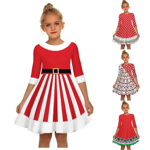 girl's dresses kids girls christmas dress teen half sleeve 3d print xmas toddler girl clothes vestido infantil children's year out, Red;yellow
girl's dresses kids girls christmas dress teen half sleeve 3d print xmas toddler girl clothes vestido infantil children's year out, Red;yellow