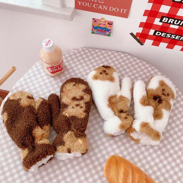 five fingers gloves woman winter plush cute bear cotton thickening warm lovely student windbreak riding fingerless mittens, Blue;gray
five fingers gloves woman winter plush cute bear cotton thickening warm lovely student windbreak riding fingerless mittens, Blue;gray