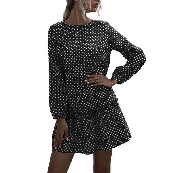 casual dresses amsgend women's clothing appliques woman dress style wave dot print long-sleeved autumn plus size, Black;gray 
casual dresses amsgend women's clothing appliques woman dress style wave dot print long-sleeved autumn plus size, Black;gray