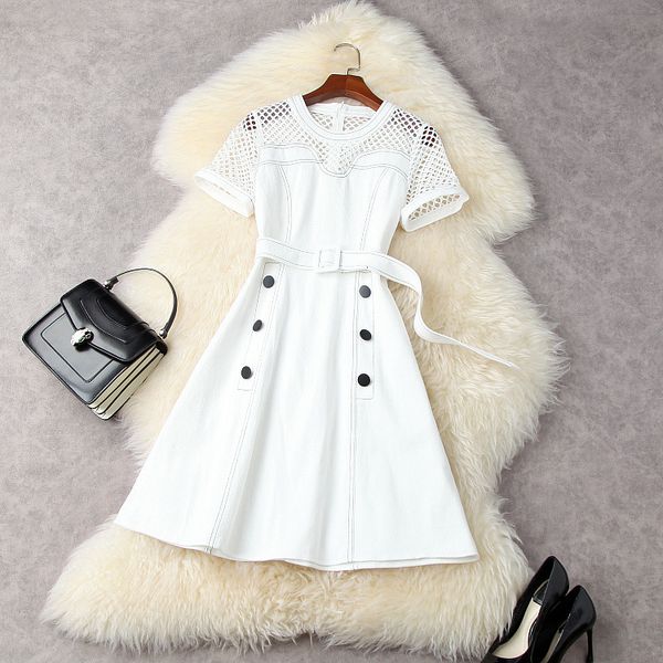 casual dresses european and american women's clothing summer short sleeve hollowed-out button belt fashionable white denim dress 0pz9, Black;gray
casual dresses european and american women's clothing summer short sleeve hollowed-out button belt fashionable white denim dress 0pz9, Black;gray