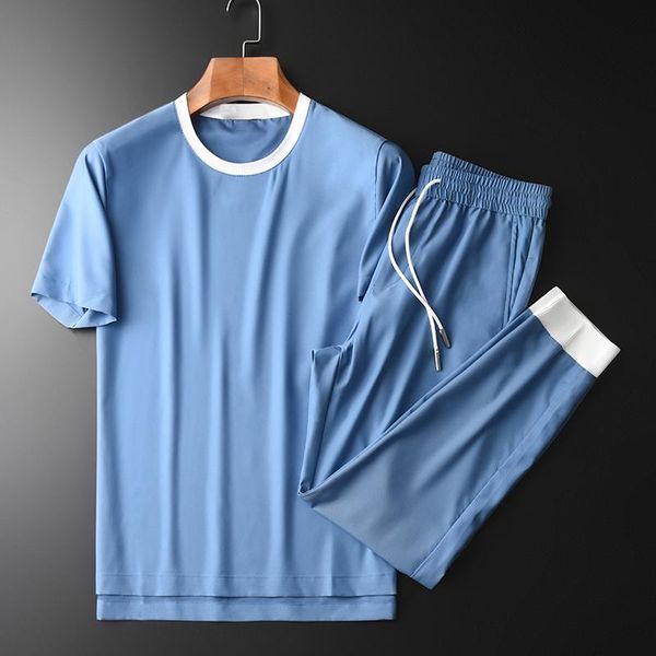 men's tracksuits summer blue mens sets (t-shirt+pants) luxury contrast color short sleeve male tracksuit plus size 4xl slim fit set, Gray
men's tracksuits summer blue mens sets (t-shirt+pants) luxury contrast color short sleeve male tracksuit plus size 4xl slim fit set, Gray