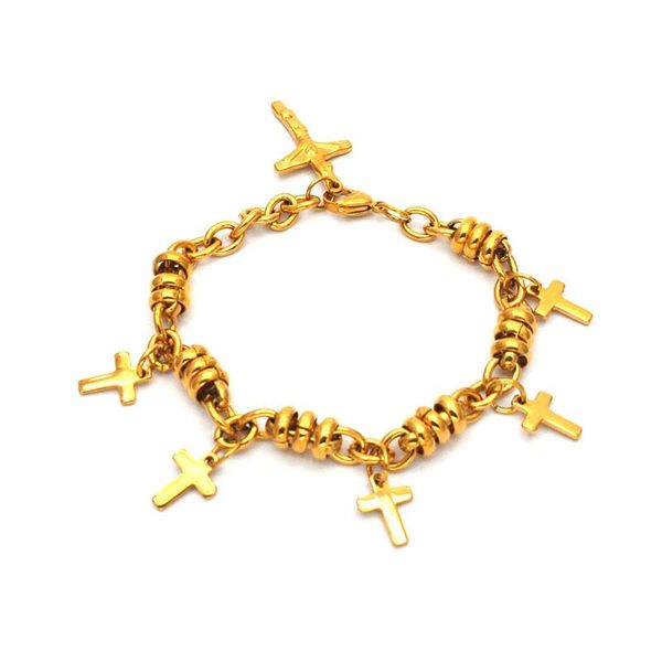 charm bracelets gold color multilayer stainless steel cross accessories bracelet for women jewelry lucky br05065, Golden;silver
charm bracelets gold color multilayer stainless steel cross accessories bracelet for women jewelry lucky br05065, Golden;silver