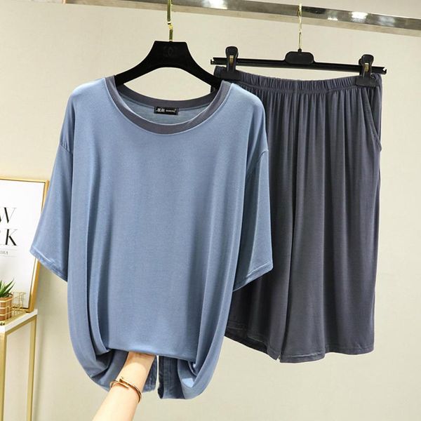 men's sleepwear modal couple short-sleeved shorts suit home service thin casual loose pajamas two-piece summer, Black;brown
men's sleepwear modal couple short-sleeved shorts suit home service thin casual loose pajamas two-piece summer, Black;brown