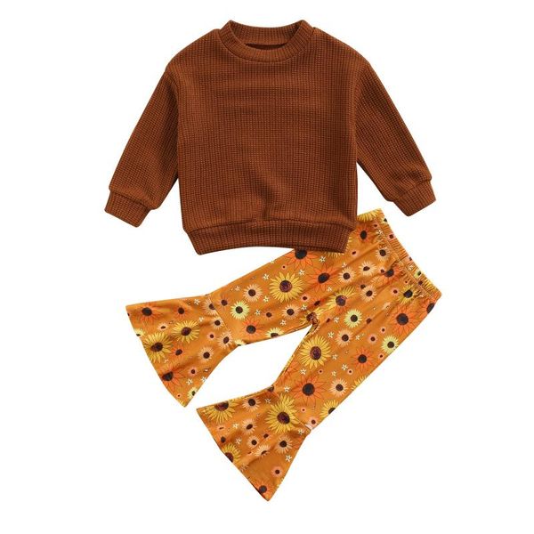 clothing sets 1-6y girls clothes set solid color long sleeve pullover o-neck sunflower print flared trousers for girl, White
clothing sets 1-6y girls clothes set solid color long sleeve pullover o-neck sunflower print flared trousers for girl, White