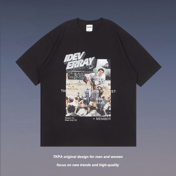 tkpa american fashion brand high street men and women loose street trend hip hop oversize short sleeve, White;black
tkpa american fashion brand high street men and women loose street trend hip hop oversize short sleeve, White;black