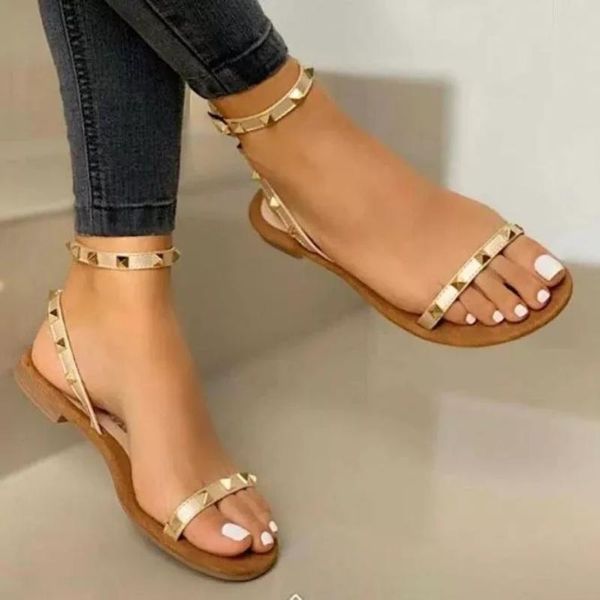 sandals 2021 summer women's fashion pu leather rivet button soft sole comfortable casual beach shoes aq005, Black
sandals 2021 summer women's fashion pu leather rivet button soft sole comfortable casual beach shoes aq005, Black