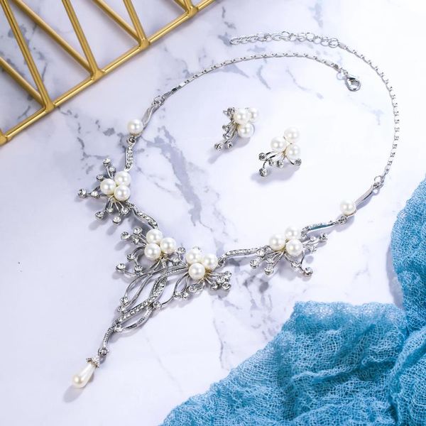 earrings & necklace leaf for women pearl wedding jewelry set neck chain party gift bridal collier collares femme kpop fashion, Silver
earrings & necklace leaf for women pearl wedding jewelry set neck chain party gift bridal collier collares femme kpop fashion, Silver