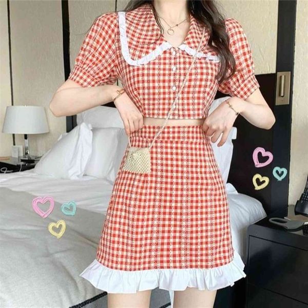 summer two piece set korean womens tracksuits kawaii plaid crop mini skirt casual slim fit japan style elegant sweet, Gray
summer two piece set korean womens tracksuits kawaii plaid crop mini skirt casual slim fit japan style elegant sweet, Gray