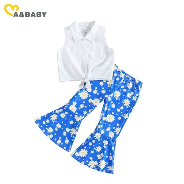 2-7y summer kid children girls clothes set white shirt vest flower flare pants outfits child costumes 210515
2-7y summer kid children girls clothes set white shirt vest flower flare pants outfits child costumes 210515