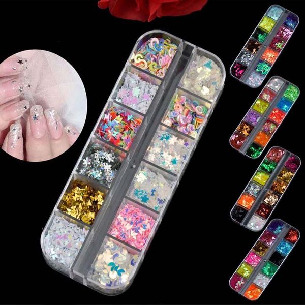 nail glitter 12 grid gorgeous laser sequins flakes shinny art decoration accessories spring sticker tips, Silver;gold
nail glitter 12 grid gorgeous laser sequins flakes shinny art decoration accessories spring sticker tips, Silver;gold