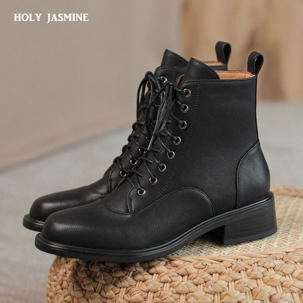 boots retro working casual women ankle genuine leather high heels 2021 autumn winter lace-up shoes woman, Black
boots retro working casual women ankle genuine leather high heels 2021 autumn winter lace-up shoes woman, Black
