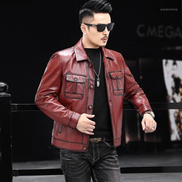 men's leather & faux mens short coat slim fit genuine coats real jacket men clothes streetwear fashion, Black
men's leather & faux mens short coat slim fit genuine coats real jacket men clothes streetwear fashion, Black