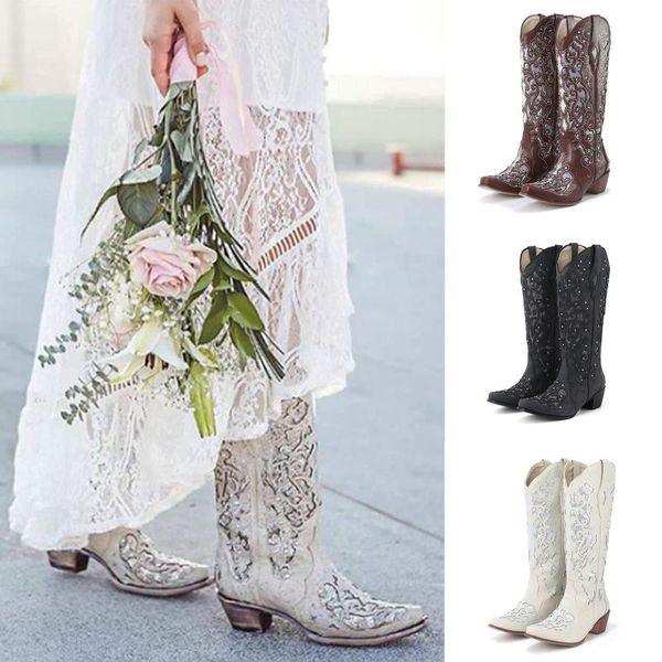 boots mid calf western cowboy for women low chunky heel studded rhinestone embroidered rodeo knee high motorcycle shoes#40, Black
boots mid calf western cowboy for women low chunky heel studded rhinestone embroidered rodeo knee high motorcycle shoes#40, Black