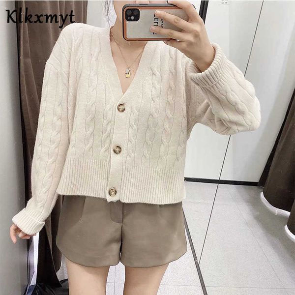 klkxmyt za women fashion eight-strand weave knitted cardigan sweater vintage v neck long sleeve female outerwear chic 210527, White
klkxmyt za women fashion eight-strand weave knitted cardigan sweater vintage v neck long sleeve female outerwear chic 210527, White