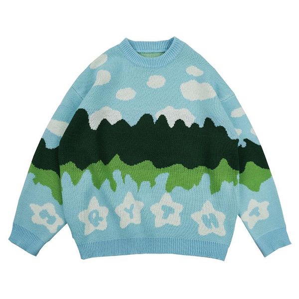 men's sweaters japanese landscape autumn fashion loose knit sweater men and women crew neck retro piullover oversize, White;black
men's sweaters japanese landscape autumn fashion loose knit sweater men and women crew neck retro piullover oversize, White;black