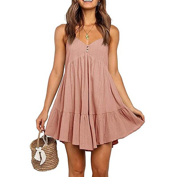 casual dresses women summer sleeveless dress, adults solid color v-neck spaghetti strap, Black;gray
casual dresses women summer sleeveless dress, adults solid color v-neck spaghetti strap, Black;gray