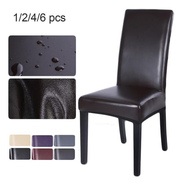 1/2/4/6pcs pure color pu leather fabric material dining seat chair covers el banquet protector waterproof
1/2/4/6pcs pure color pu leather fabric material dining seat chair covers el banquet protector waterproof