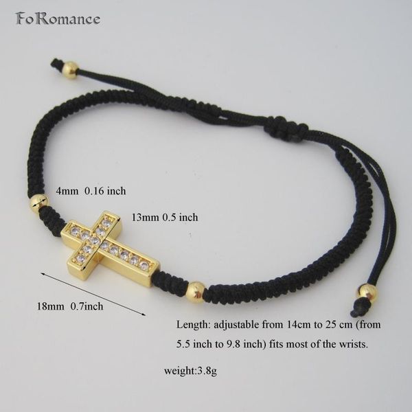 foromance 5.5 to 9.8 inch adjustable gold gp jesus cross cz stones christian god hand made chain knot bracelet two styles link,, Black
foromance 5.5 to 9.8 inch adjustable gold gp jesus cross cz stones christian god hand made chain knot bracelet two styles link,, Black