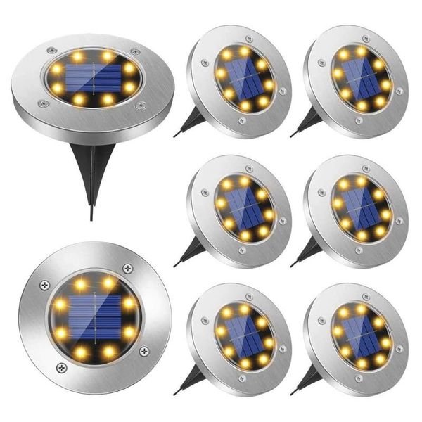 solar lamps 8pcs led light decorative ground lawn landscape outdoor yard art garden stainless steel stakes
solar lamps 8pcs led light decorative ground lawn landscape outdoor yard art garden stainless steel stakes
