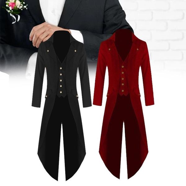 men's suits & blazers vintage tailcoat jacket victorian gothic steampunk long sleeve halloween casual clothes for adult, White;black
men's suits & blazers vintage tailcoat jacket victorian gothic steampunk long sleeve halloween casual clothes for adult, White;black