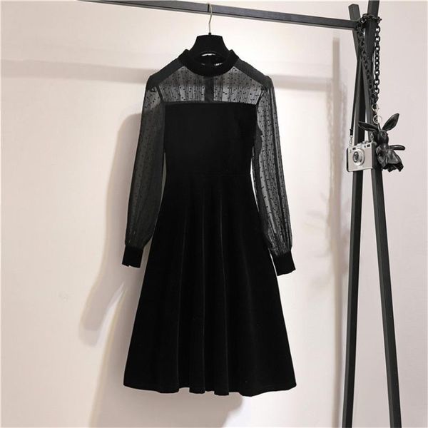 casual dresses autumn winter women long sleeve gold velvet dress big size a-line mesh elegant french lady black dressess vestidos wz1110, Black;gray
casual dresses autumn winter women long sleeve gold velvet dress big size a-line mesh elegant french lady black dressess vestidos wz1110, Black;gray