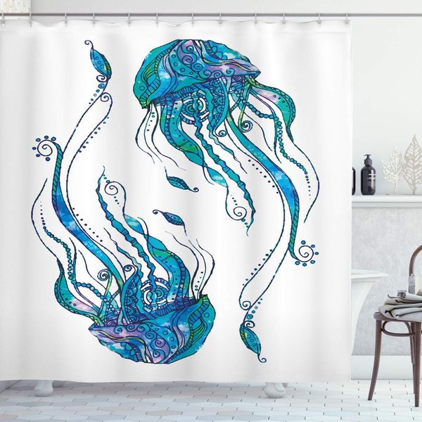 jellyfish shower curtain, jellyfish shaped with ornamental patterns bohemian style beach themed aqua art, cloth fabric bathroom
jellyfish shower curtain, jellyfish shaped with ornamental patterns bohemian style beach themed aqua art, cloth fabric bathroom