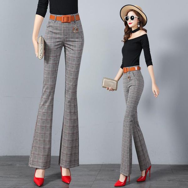 women's pants & capris flare female spring and autumn fashion plaid high waist wild thin office ladies micro horn long, Black;white
women's pants & capris flare female spring and autumn fashion plaid high waist wild thin office ladies micro horn long, Black;white
