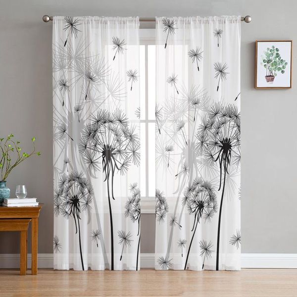 curtain & drapes black and white dandelion voile curtains for living room window treatment sheer bedroom kitchen
curtain & drapes black and white dandelion voile curtains for living room window treatment sheer bedroom kitchen