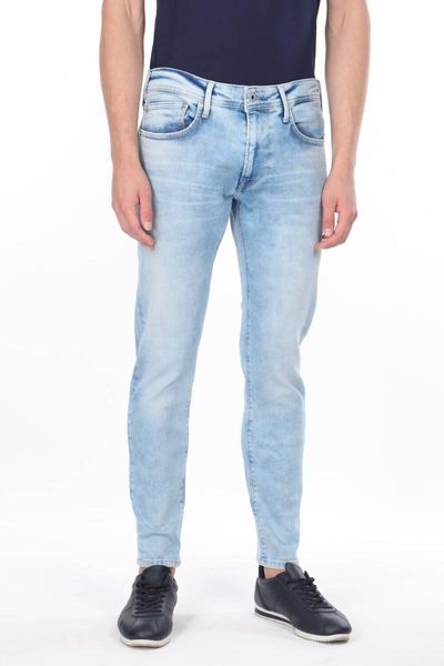men's jeans comfort blue tight-fitting trotting jean men pants