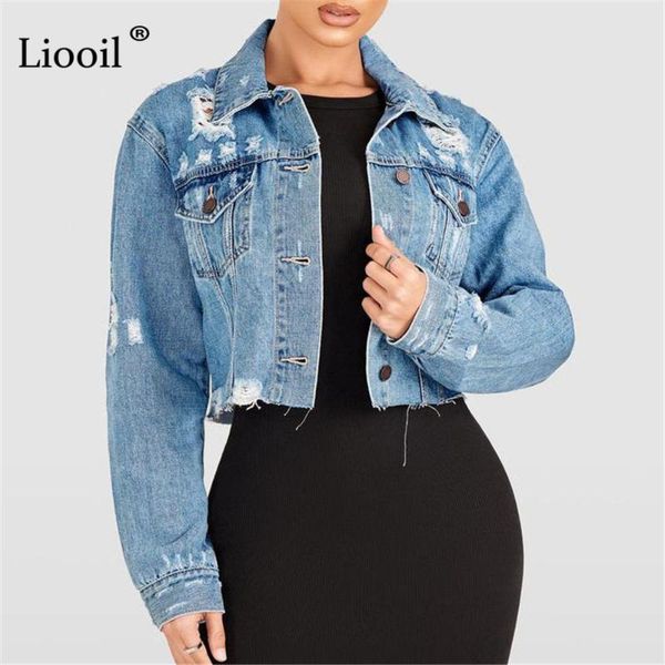 women's jackets autumn cropped ripped jeans jacket women wash distressed hole pockets blue short denim streetwear casual coats 2021, Black;brown
women's jackets autumn cropped ripped jeans jacket women wash distressed hole pockets blue short denim streetwear casual coats 2021, Black;brown