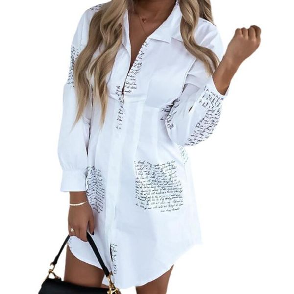 women button down long shirt letter printed casual sleeve v neck blouse elegant woman shirts streetwear trendy office women's blouses &, White
women button down long shirt letter printed casual sleeve v neck blouse elegant woman shirts streetwear trendy office women's blouses &, White