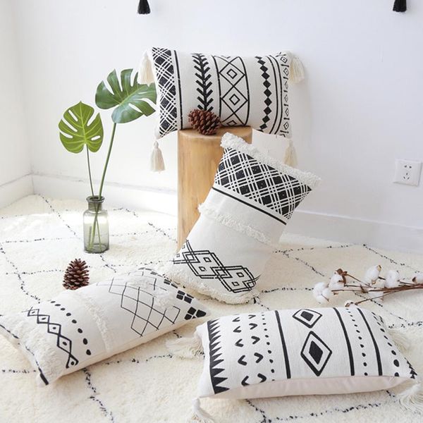 cushion/decorative pillow white black geometric cushion cover moroccan style tassels rectangle for home decoration sofa bed 30x50cm
cushion/decorative pillow white black geometric cushion cover moroccan style tassels rectangle for home decoration sofa bed 30x50cm