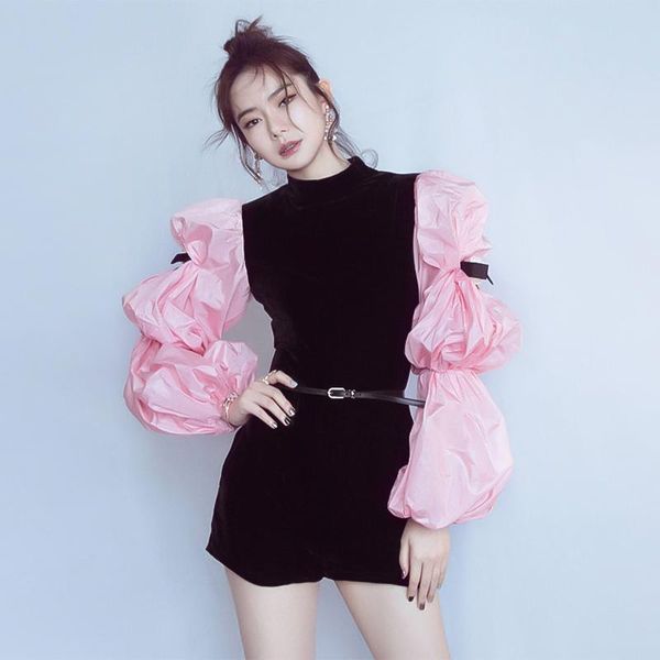 women's jumpsuits & rompers spring autumn korean pink bubble sleeve patchwork velvet with sashes wide-legged women fashion streetwear 2, Black;white
women's jumpsuits & rompers spring autumn korean pink bubble sleeve patchwork velvet with sashes wide-legged women fashion streetwear 2, Black;white