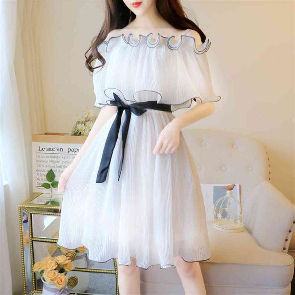 spring summer sweet pleated womens dress chiffon fashion casual flare ruffles neck basic dresse, Black;gray
spring summer sweet pleated womens dress chiffon fashion casual flare ruffles neck basic dresse, Black;gray