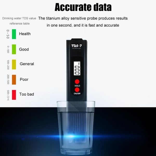 meters digital water quality tds tester pen purity monitor for aquarium pool 0-9990ppm with backlight drop#22
meters digital water quality tds tester pen purity monitor for aquarium pool 0-9990ppm with backlight drop#22