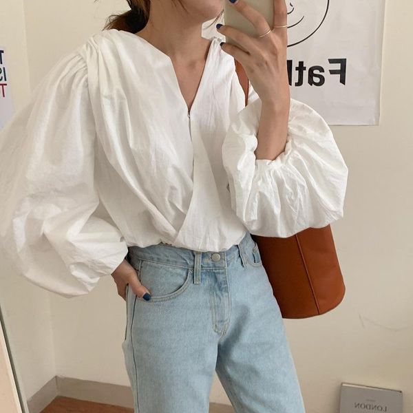 autumn lantern sleeve korean blouse women long crop v neck ladies causal wrap fashion 2021 v601 women's blouses & shirts, White
autumn lantern sleeve korean blouse women long crop v neck ladies causal wrap fashion 2021 v601 women's blouses & shirts, White