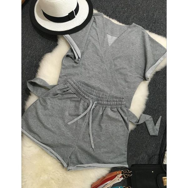 women's tracksuits 2021 summer casual short-sleeved shorts loose slimming set two-piece suit in gray
women's tracksuits 2021 summer casual short-sleeved shorts loose slimming set two-piece suit in gray