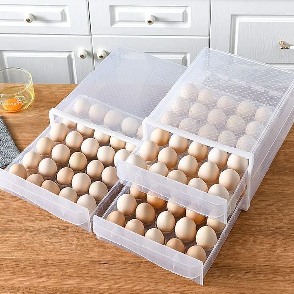 grids egg storage box double-layer transparent drawer type container for refrigerator arrange kitchen drawers
grids egg storage box double-layer transparent drawer type container for refrigerator arrange kitchen drawers