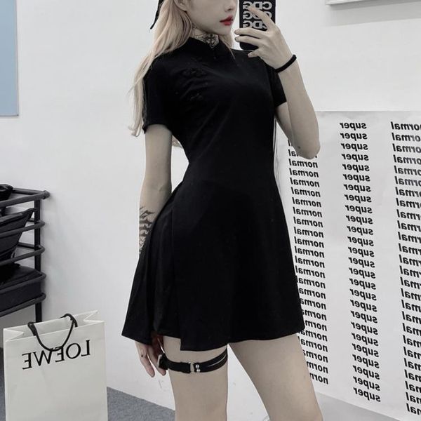 women's tracksuits gothgotik gothic harajuku style vintage black shirt shorts set cheongsam slim bodycon summer streetwear party club, Gray
women's tracksuits gothgotik gothic harajuku style vintage black shirt shorts set cheongsam slim bodycon summer streetwear party club, Gray