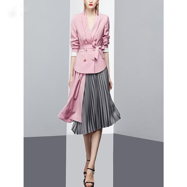 two piece dress pink double-breasted suit female 2021 spring european goods temperament goddess fan pleated skirt two-piece -3xl, White
two piece dress pink double-breasted suit female 2021 spring european goods temperament goddess fan pleated skirt two-piece -3xl, White