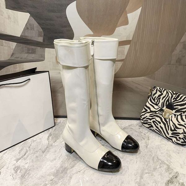 women winter knee boots patent leather button side zipper designer long martin booties 4.5cm platform fashion shoes black white
women winter knee boots patent leather button side zipper designer long martin booties 4.5cm platform fashion shoes black white