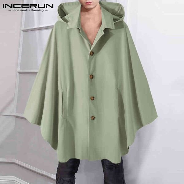 incerun men's hooded single breasted loose windbreaker, solid color, 2021 pocket, 5xl informal poncho, Tan;black
incerun men's hooded single breasted loose windbreaker, solid color, 2021 pocket, 5xl informal poncho, Tan;black