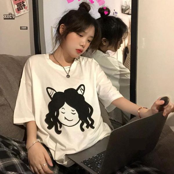 women's t-shirt summer women tshirts cute cartoon girls printed harajuku hip hop ulzzang korean style short sleeve loose t-shirts, White
women's t-shirt summer women tshirts cute cartoon girls printed harajuku hip hop ulzzang korean style short sleeve loose t-shirts, White