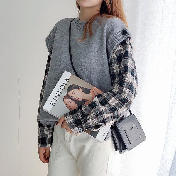 women's sweaters 2021 spring women o-neck plaid patchwork sweater full sleeve pullovers office fake 2 pieces knitted ladies elegance t, White;black
women's sweaters 2021 spring women o-neck plaid patchwork sweater full sleeve pullovers office fake 2 pieces knitted ladies elegance t, White;black
