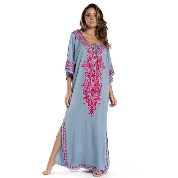 embroidery kaftan beach tunic cotton cover up saida de praia swimsuit women bikini pareo sarong beachwear women's swimwear, White;black
embroidery kaftan beach tunic cotton cover up saida de praia swimsuit women bikini pareo sarong beachwear women's swimwear, White;black