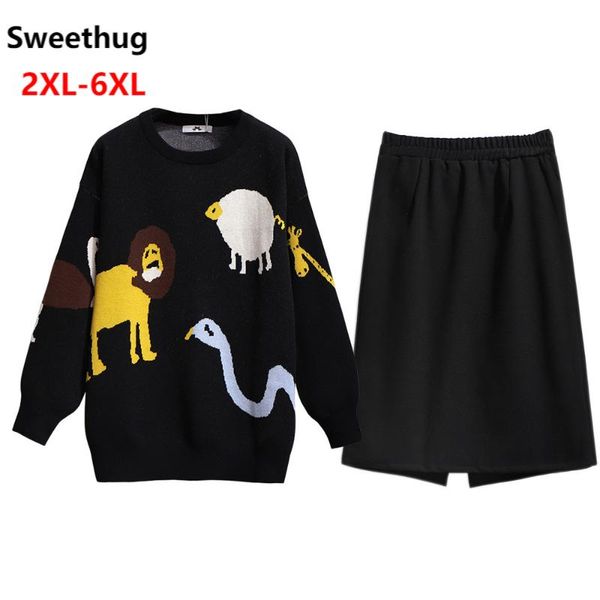 plus size tracksuits 150kg autumn and winter 4xl 5xl 6xl bust 152cm cartoon knitted sweater skirt is thinner two-piece women's suit, Black
plus size tracksuits 150kg autumn and winter 4xl 5xl 6xl bust 152cm cartoon knitted sweater skirt is thinner two-piece women's suit, Black