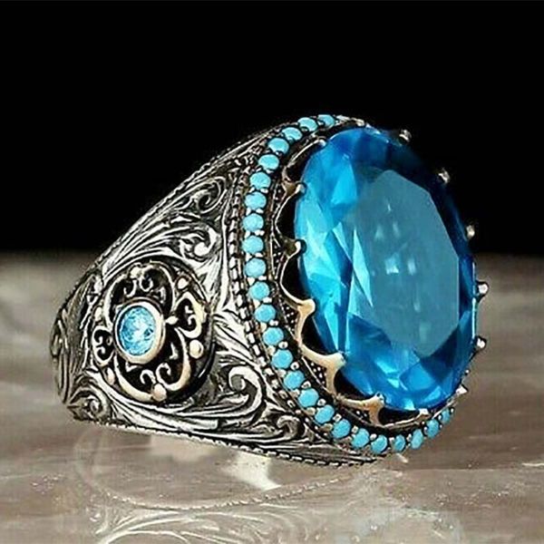 designer rings vintage punk male finger oval blue big stone for men women silver color carved pattern couple wedding party jewelry, Golden;silver
designer rings vintage punk male finger oval blue big stone for men women silver color carved pattern couple wedding party jewelry, Golden;silver