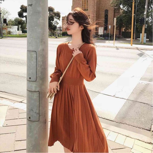 autumn winter knitted waist slimming womens dress solid midi pleated long sleeved dresses robe streetwear, Black;gray
autumn winter knitted waist slimming womens dress solid midi pleated long sleeved dresses robe streetwear, Black;gray