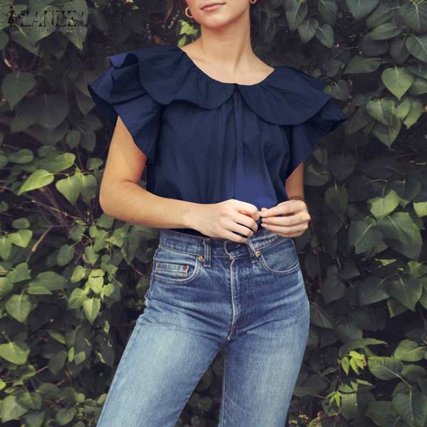 blouses women ruffle blouse 2021 office lady summer shirt casual solid short sleeve o-neck female holiday blusa plus size 5xl, White
blouses women ruffle blouse 2021 office lady summer shirt casual solid short sleeve o-neck female holiday blusa plus size 5xl, White