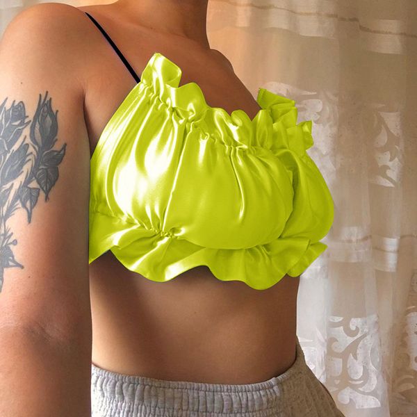 women slash neck bustier off shoulder lace up crop vest ruched ruffles summer tank orange satin camisole 210517, White
women slash neck bustier off shoulder lace up crop vest ruched ruffles summer tank orange satin camisole 210517, White
